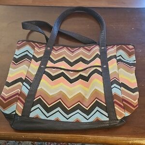 Missoni for Target Black and Brown Chevron Tote